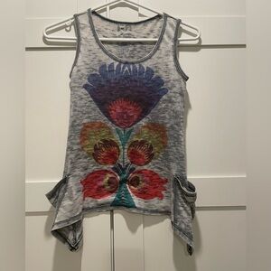 GO Jeans Los Angeles Floral Print Tank Top with Pockets - Size Medium
